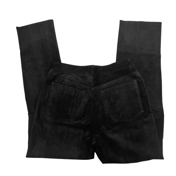 Ralph Lauren Suede Pants 10 | Black Genuine Leather, Premium Hardware, Vintage - Picture 2 of 11